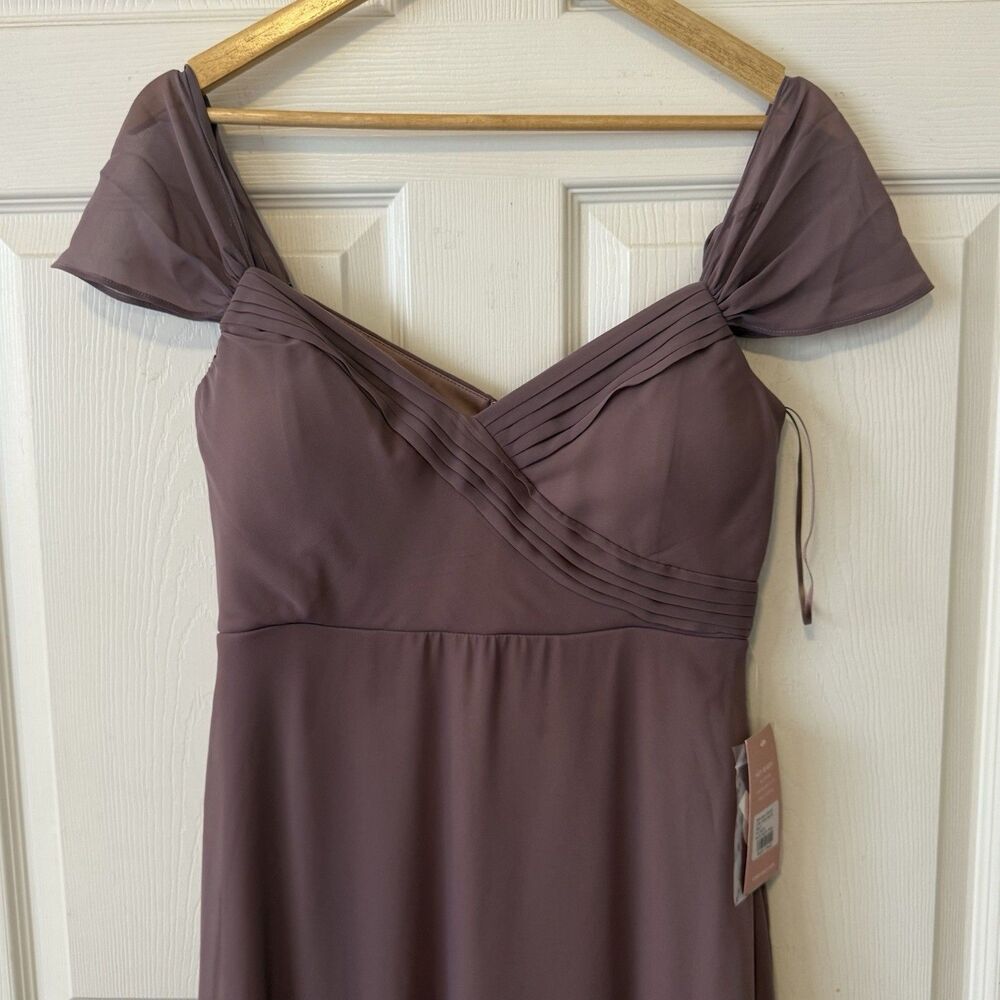 NWT Birdy Grey Spence Bridesmaid Dress Size Small Dark Mauve Off-Shoulder Gown - Picture 4 of 12
